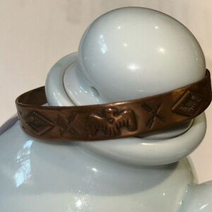 Vtg Bell Trading Post Copper Cuff Bracelet.  Cuff For Petite Wrist 6 1/8